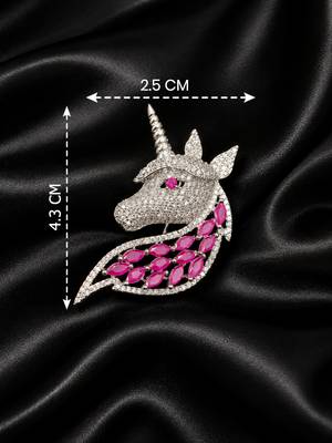 Unicorn Brooch with Pink Stones & Sparkling Crystal Detailing 3