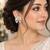 Silver-Tone Bow Stud Earrings with Sparkling CZ Stones