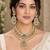 Gold-Plated Green Stone Kundan Necklace Set with Earrings