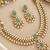 Gold-Plated Green Stone Kundan Necklace Set with Earrings