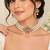 Pearl Choker Necklace Set with Crystal Pendant