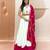 White & Rani Cotton Readymade Lehenga Choli with Embroidery & Thread Work