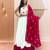 White & Rani Cotton Readymade Lehenga Choli with Embroidery & Thread Work