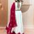 White & Rani Cotton Readymade Lehenga Choli with Embroidery & Thread Work