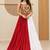 Red&White Cotton Readymade Lehenga Choli with Mirror & Gamthi Work