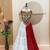 Red&White Cotton Readymade Lehenga Choli with Mirror & Gamthi Work