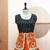 Orange & Black Cotton Readymade Lehenga Choli with Embroidery & Sequin Work