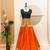 Orange & Black Cotton Readymade Lehenga Choli with Embroidery & Sequin Work
