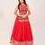 Orange Georgette Readymade Lehenga Choli with Mirror & Sequin Work