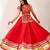 Orange Georgette Readymade Lehenga Choli with Mirror & Sequin Work