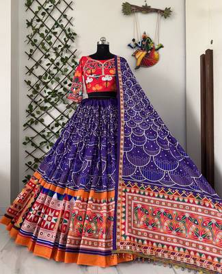 Purple Mirror Navratri Lehenga Choli With Dupatta 2