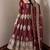 Maroon fendy silk embroidery thread zari sequins work anarkali kurta set