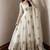 Offwhite fendy silk embroidery thread zari sequins work anarkali kurta set