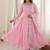 Pink faux georgette embroidered sequins work anarkali kurta set