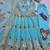 Skyblue fendy silk embroidery thread zari sequins work anarkali kurta set