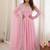 Pink faux georgette embroidered sequins work anarkali kurta set