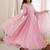 Pink faux georgette embroidered sequins work anarkali kurta set