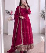 Ranipink fendy silk embroidered sequins work anarkali kurta set