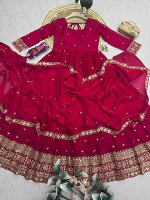 Ranipink fendy silk embroidered sequins work anarkali kurta set 5