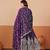 Wine shimmer silk embroidered codding, sequins work anarkali kurta set