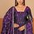 Wine shimmer silk embroidered codding, sequins work anarkali kurta set