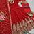 Red shimmer silk embroidered codding, sequins work anarkali kurta set