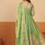 Peach shimmer silk embroidered codding, sequins work anarkali kurta set