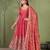 Peach shimmer silk embroidered codding, sequins work anarkali kurta set