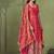 Peach shimmer silk embroidered codding, sequins work anarkali kurta set