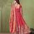 Peach shimmer silk embroidered codding, sequins work anarkali kurta set