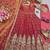Peach shimmer silk embroidered codding, sequins work anarkali kurta set