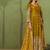 Mustard shimmer silk embroidered codding, sequins work anarkali kurta set