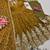 Mustard shimmer silk embroidered codding, sequins work anarkali kurta set