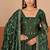 Green shimmer silk embroidered codding, sequins work anarkali kurta set