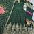Green shimmer silk embroidered codding, sequins work anarkali kurta set