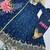 Teal crunchy silk embroidered sequins work anarkali kurta set
