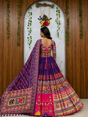 Muslin Cotton Chaniya Choli Set With Real Mirror Work And Dupatta 2
