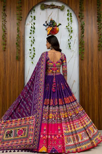 Muslin Cotton Chaniya Choli Set With Real Mirror Work And Dupatta