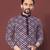 PURPLE HEAVY EMBROIDERY WHITE THREAD WORK MENS KURTA PAJAMA SET