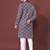 PURPLE HEAVY EMBROIDERY WHITE THREAD WORK MENS KURTA PAJAMA SET