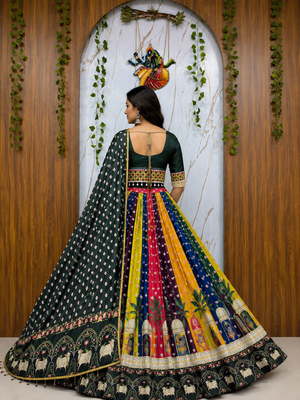 Muslin Cotton Chaniya Choli Set With Mirror Work And Pompom Lace 2