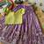 Lavender viscose tissue with beads and moti work kids lehenga choli