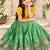 Seagreen viscose tissue with beads and moti work kids lehenga choli