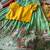 Seagreen viscose tissue with beads and moti work kids lehenga choli