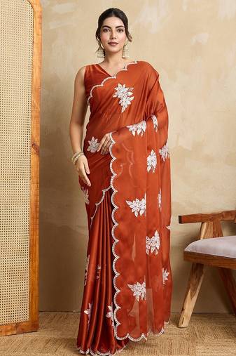 party wear soft rangoli silk blend saree