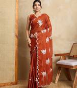 party wear soft rangoli silk blend saree
