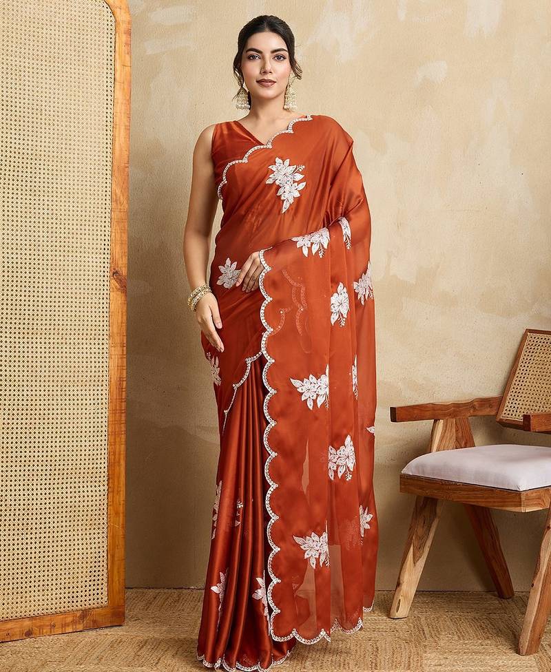 party wear soft rangoli silk blend saree