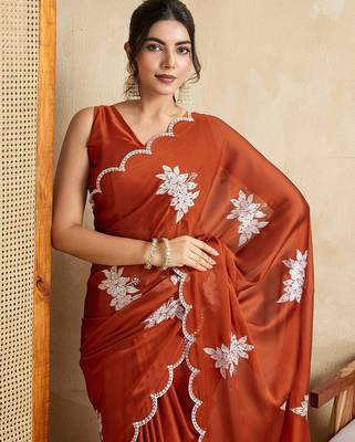 party wear soft rangoli silk blend saree 2
