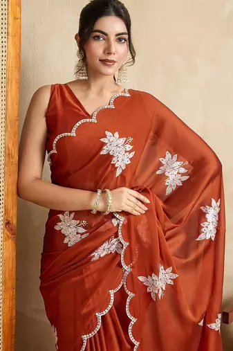 party wear soft rangoli silk blend saree