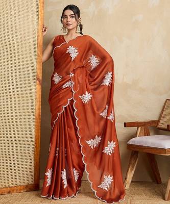 party wear soft rangoli silk blend saree 3